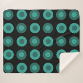 Couverture Sherpa Points MiSiècle Rétro Turquoise noir (Devant (Horizontal))