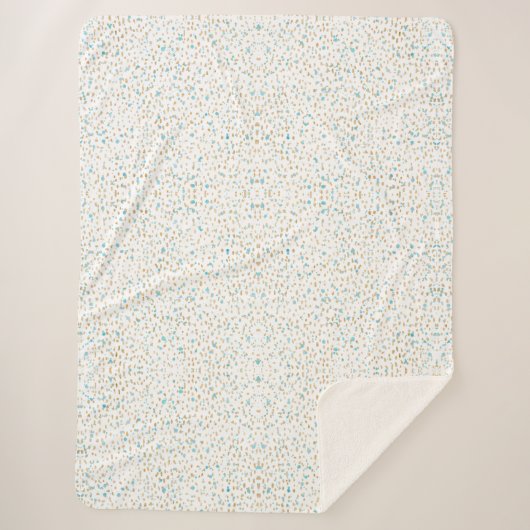 Couverture Sherpa Points Ocean Blue Gold (Devant)