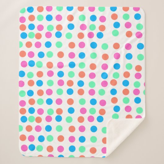 Couverture Sherpa Points Pastel Printemps (Devant)