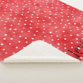 Couverture Sherpa Points Rouges Blancs (3/4)