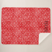 Couverture Sherpa Points Rouges Blancs (Devant (Horizontal))