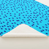 Couverture Sherpa Pois à deux tons bleus (3/4)