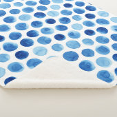 Couverture Sherpa Pois bleus, motif aquarelle sans couture. (3/4)