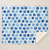 Couverture Sherpa Pois bleus, motif aquarelle sans couture. (Devant (Horizontal))