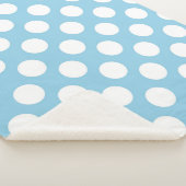 Couverture Sherpa Pois Bleus, Motif Pointe Polka, Points, Pointe (3/4)