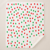 Couverture Sherpa Pois de Noël vert et rouge (Devant)