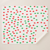 Couverture Sherpa Pois de Noël vert et rouge (Devant (Horizontal))