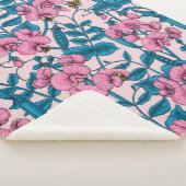 Couverture Sherpa Pois doux et bourdons, rose et bleu (3/4)