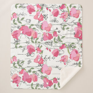 Couverture Sherpa Pois doux : Texture Florale d'été.