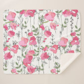 Couverture Sherpa Pois doux : Texture Florale d'été. (Devant (Horizontal))