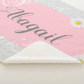 Couverture Sherpa Pois et marguerites encadrées (3/4)