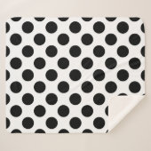 Couverture Sherpa Pois, Motif Polka Dot, noir et blanc (Devant (Horizontal))