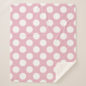 Couverture Sherpa Pois roses, Motif Pointe Polka, Points, Pointe (Devant)