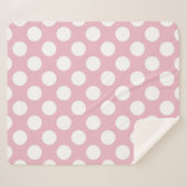 Couverture Sherpa Pois roses, Motif Pointe Polka, Points, Pointe (Devant (Horizontal))