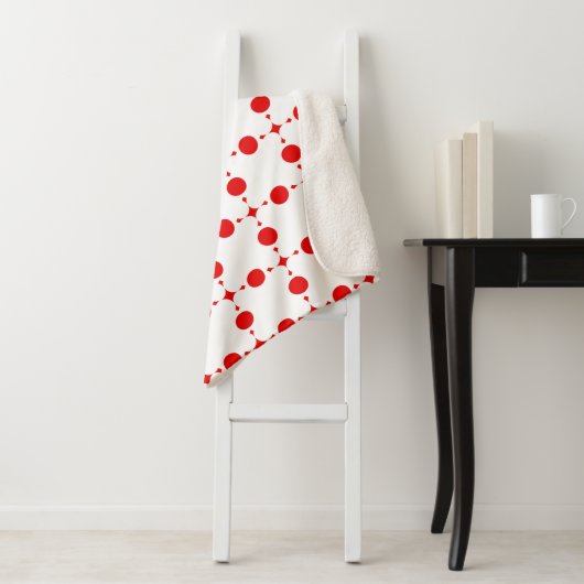Couverture Sherpa Pois rouges, Motif à points polka, points, pointil (En situation)