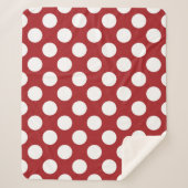 Couverture Sherpa Pois rouges, Motif à points polka, points, pointil (Devant)