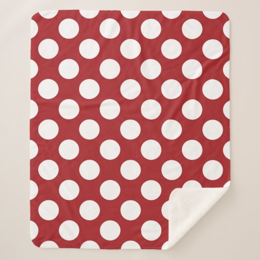 Couverture Sherpa Pois rouges, Motif à points polka, points, pointil (Devant)