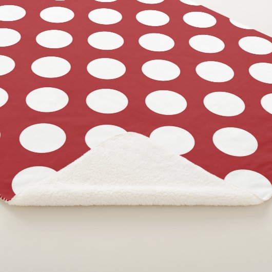 Couverture Sherpa Pois rouges, Motif à points polka, points, pointil (3/4)