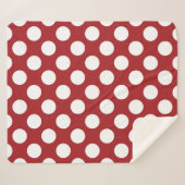 Couverture Sherpa Pois rouges, Motif à points polka, points, pointil (Devant (Horizontal))