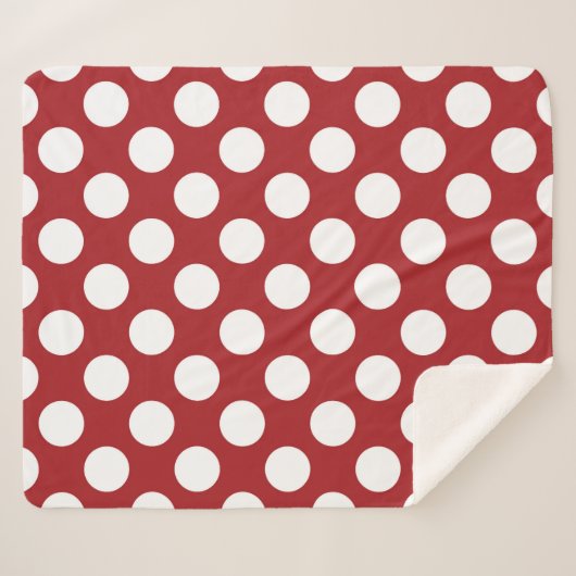 Couverture Sherpa Pois rouges, Motif à points polka, points, pointil (Devant (Horizontal))