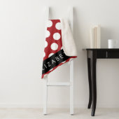 Couverture Sherpa Pois Rouges, Motif Polka Dot, Votre Nom (En situation)