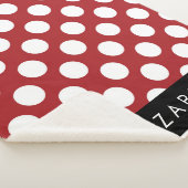 Couverture Sherpa Pois Rouges, Motif Polka Dot, Votre Nom (3/4)