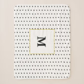Couverture Sherpa Pois simples d'or blanc et de monogramme noir (Devant)