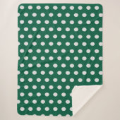 Couverture Sherpa Pois verts et blancs (Devant)
