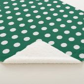 Couverture Sherpa Pois verts et blancs (3/4)
