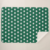 Couverture Sherpa Pois verts et blancs (Devant (Horizontal))