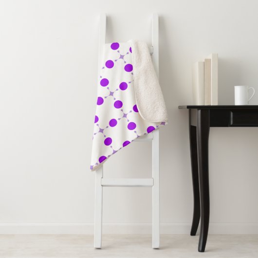 Couverture Sherpa Pois violets, Motif à points Polka, points, pointi (En situation)