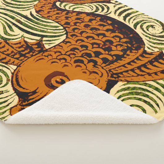 Couverture Sherpa Poisson Antique Carrelage Ancien art (3/4)