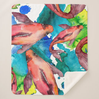 Couverture Sherpa Poisson aquatique. Mer rouge et poissons exotiques