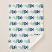 Couverture Sherpa Poisson bleu de natation Abstraite (Devant)