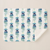 Couverture Sherpa Poisson bleu de natation Abstraite (Devant (Horizontal))