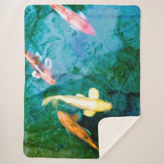 Couverture Sherpa Poisson coloré Koi (Devant)