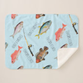 Couverture Sherpa Poisson d'eau salée - Nom du garçon Blanket- Poiss (Devant (Horizontal))