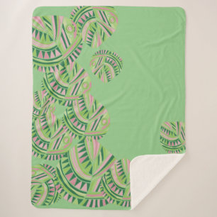 Couverture Sherpa Poisson Feuille Jazz V Mint Dusty Pink 4