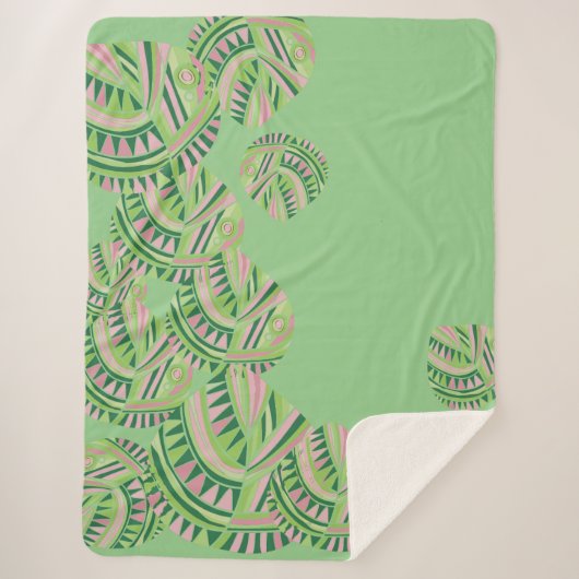 Couverture Sherpa Poisson Feuille Jazz V Mint Dusty Pink 4 (Devant)