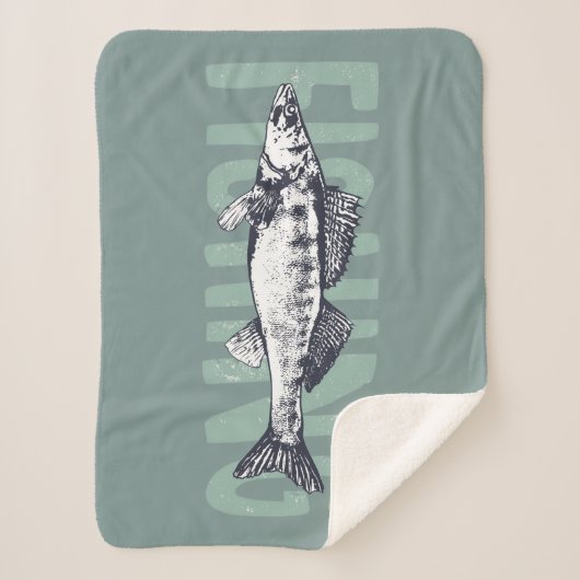 Couverture Sherpa Poisson graphique de pêche pour pêcheur (Devant)