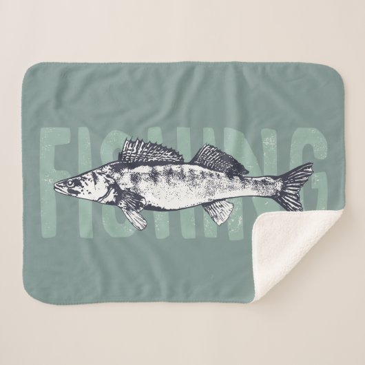 Couverture Sherpa Poisson graphique de pêche pour pêcheur (Devant (Horizontal))