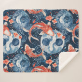 Couverture Sherpa Poisson japonais dans l'aquarelle (Devant (Horizontal))