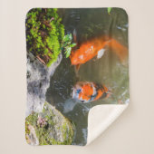 Couverture Sherpa Poisson Koi dans un étang (Devant)