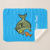 Couverture Sherpa Poisson taupe (Devant (Horizontal))