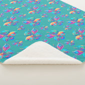 Couverture Sherpa Poissons occupés Cyan (3/4)