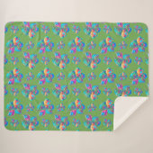 Couverture Sherpa Poissons occupés Vert (Devant (Horizontal))