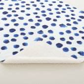 Couverture Sherpa Polka Bleue : Aquarelle Point sans joint. (3/4)
