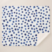 Couverture Sherpa Polka Bleue : Aquarelle Point sans joint. (Devant (Horizontal))