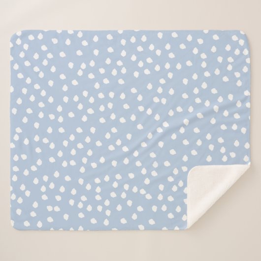Couverture Sherpa Polka Dot Wrapper Papier bébé garçon bleu (Devant (Horizontal))