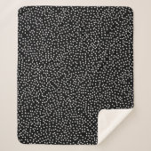 Couverture Sherpa Polka Pote Abstraite moderne noir et blanc (Devant)